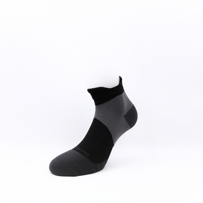 MediSports Performance Ankle Socks (20-30 mmHg) - Black/Grey - MediSportsUSA