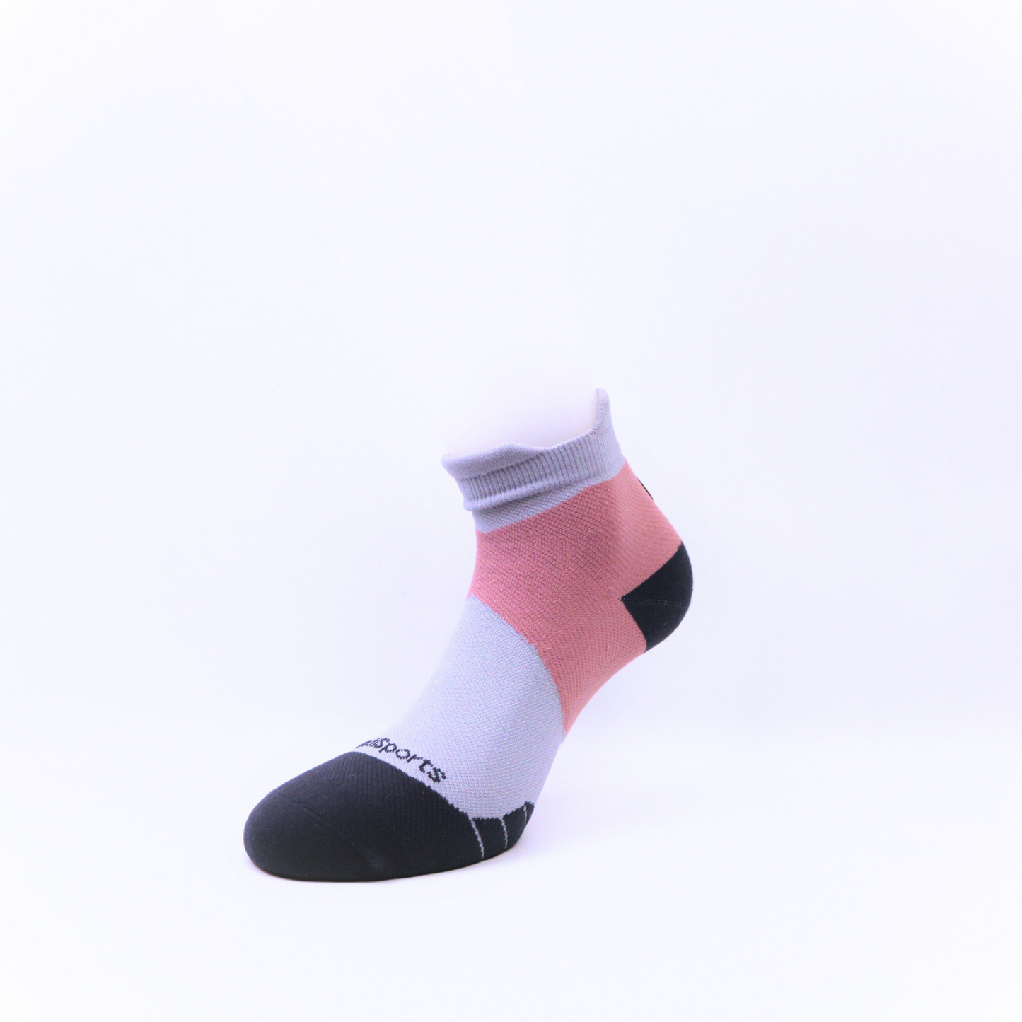 MediSports Performance Ankle Socks (20-30 mmHg) - Pink/Grey - MediSportsUSA